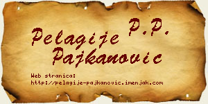 Pelagije Pajkanović vizit kartica